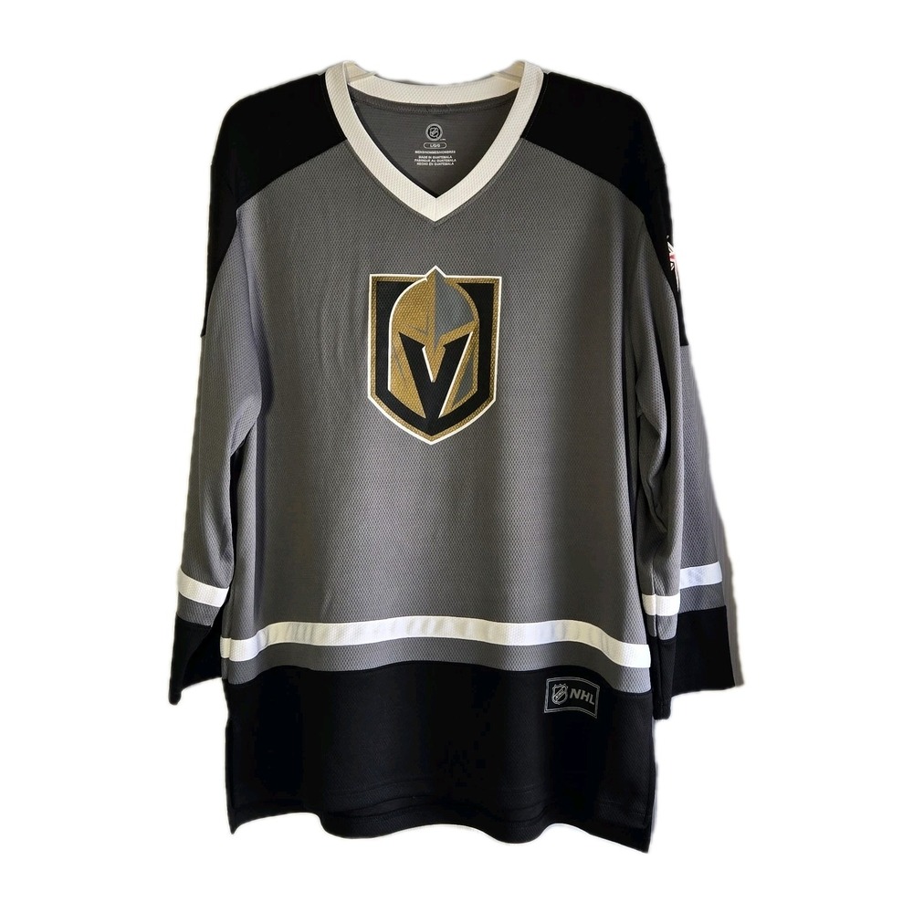 NHL Las Vegas Golden Knights Hockey Jersey Mens Size Large Team Apparel Gray